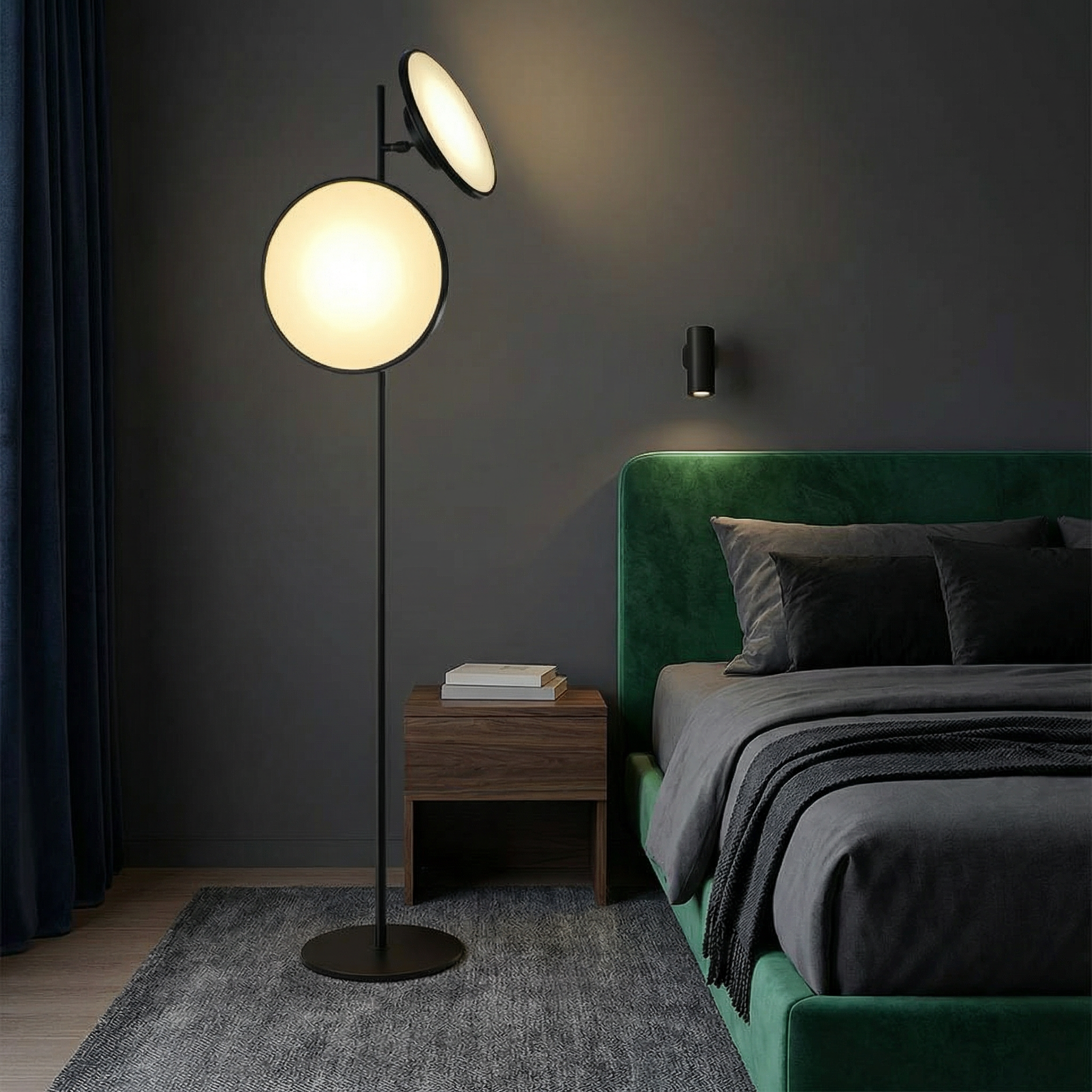 Minimalist Floor Lamp In Black LED Bulb For Modern Spaces