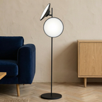 Minimalist Floor Lamp In Black LED Bulb For Modern Spaces