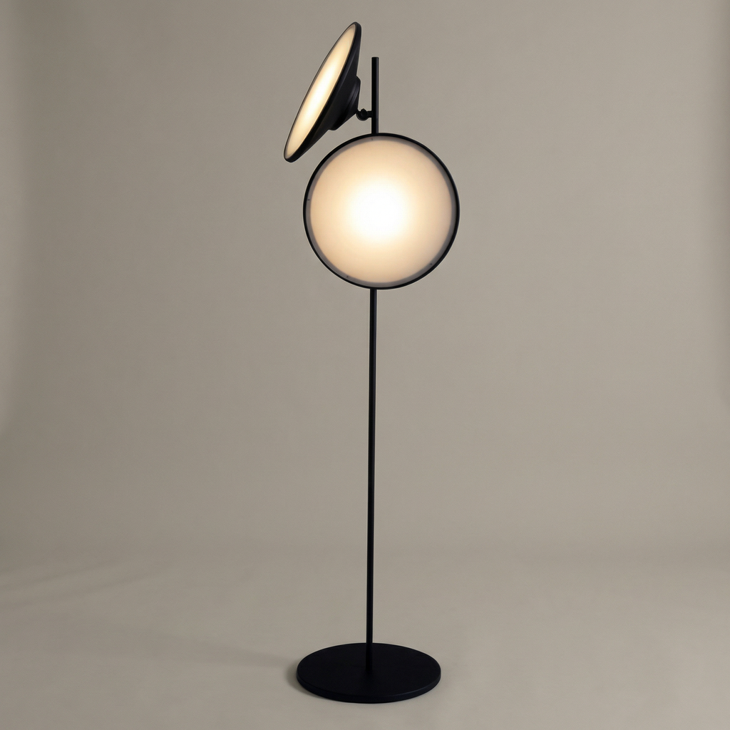 Minimalist Floor Lamp In Black LED Bulb For Modern Spaces