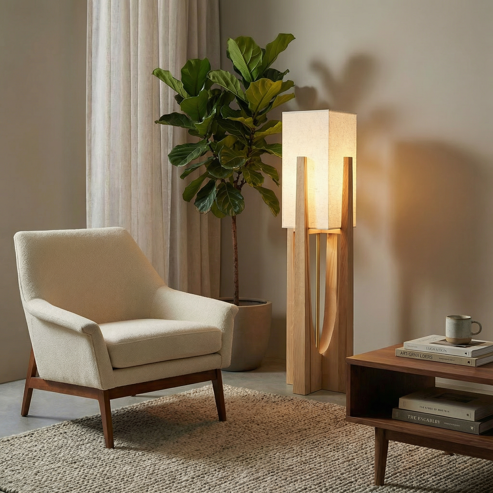 Calm Knot Handcrafted Shade Floor Lamp With Modern Aesthetic For Living Room