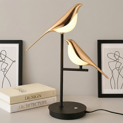 Avian Silhouette LED Table Lamp for Cozy Ambiance at Bedside or Desk
