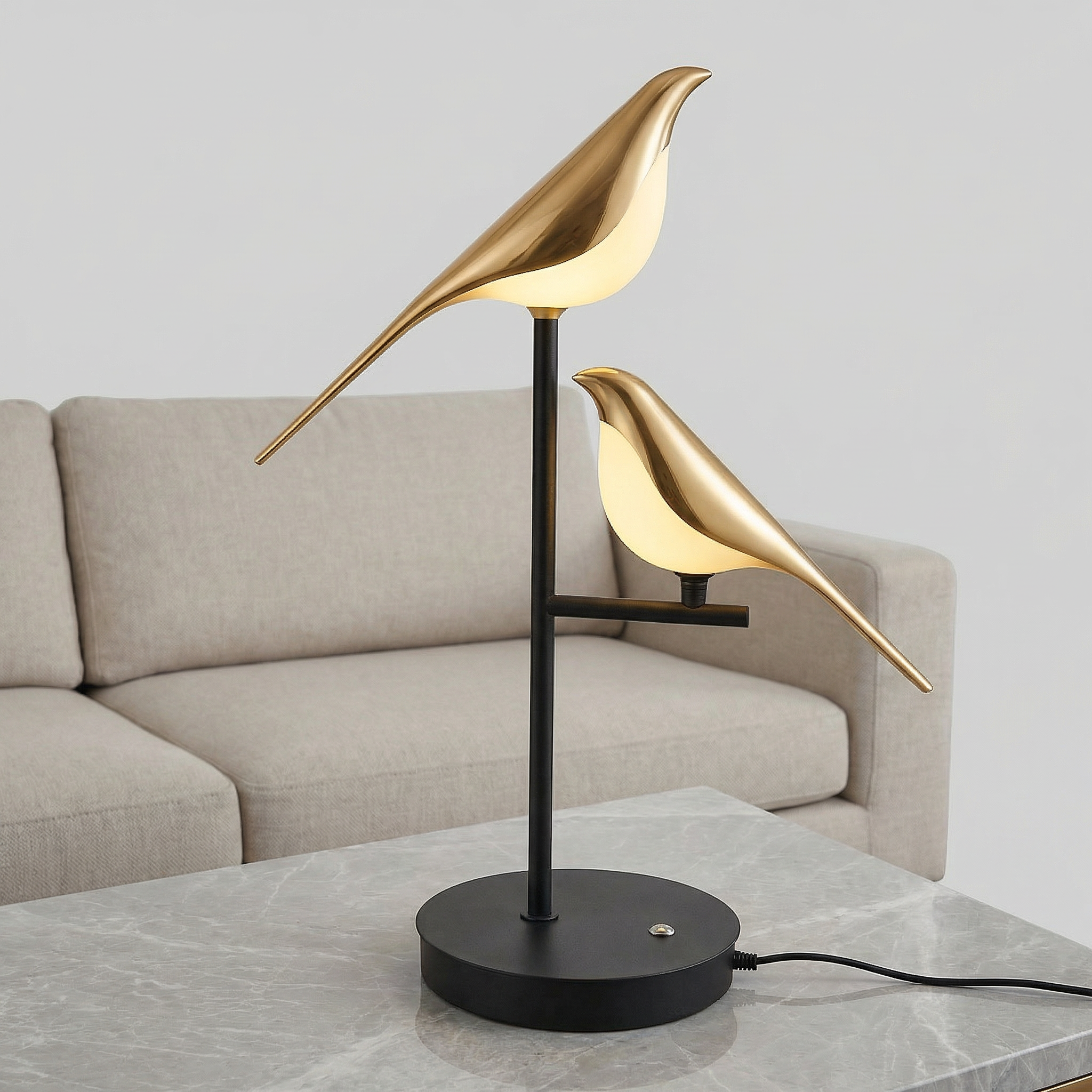 Avian Silhouette LED Table Lamp for Cozy Ambiance at Bedside or Desk