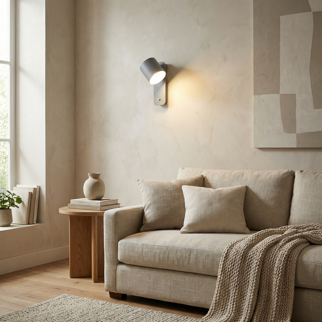 Vägglampa — nordisk justerbar design och strömbrytare