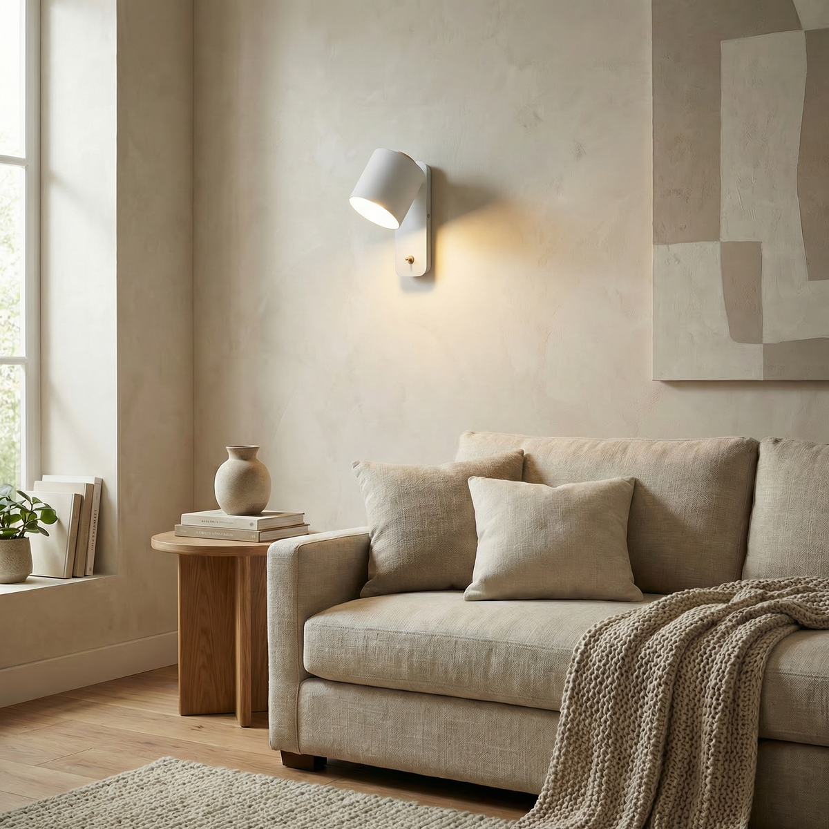 Vägglampa — nordisk justerbar design och strömbrytare
