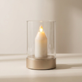 LED Candle Lamp, Glass Cylinder, USB Rechargeable, Motion Control | Euroselle