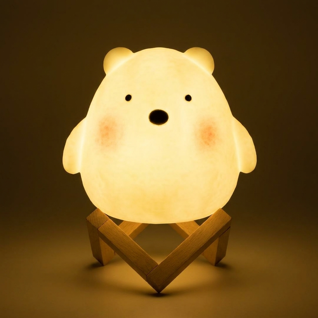 Animal Character LED Night Light, Soft Silicone, Portable, LED | Euroselle