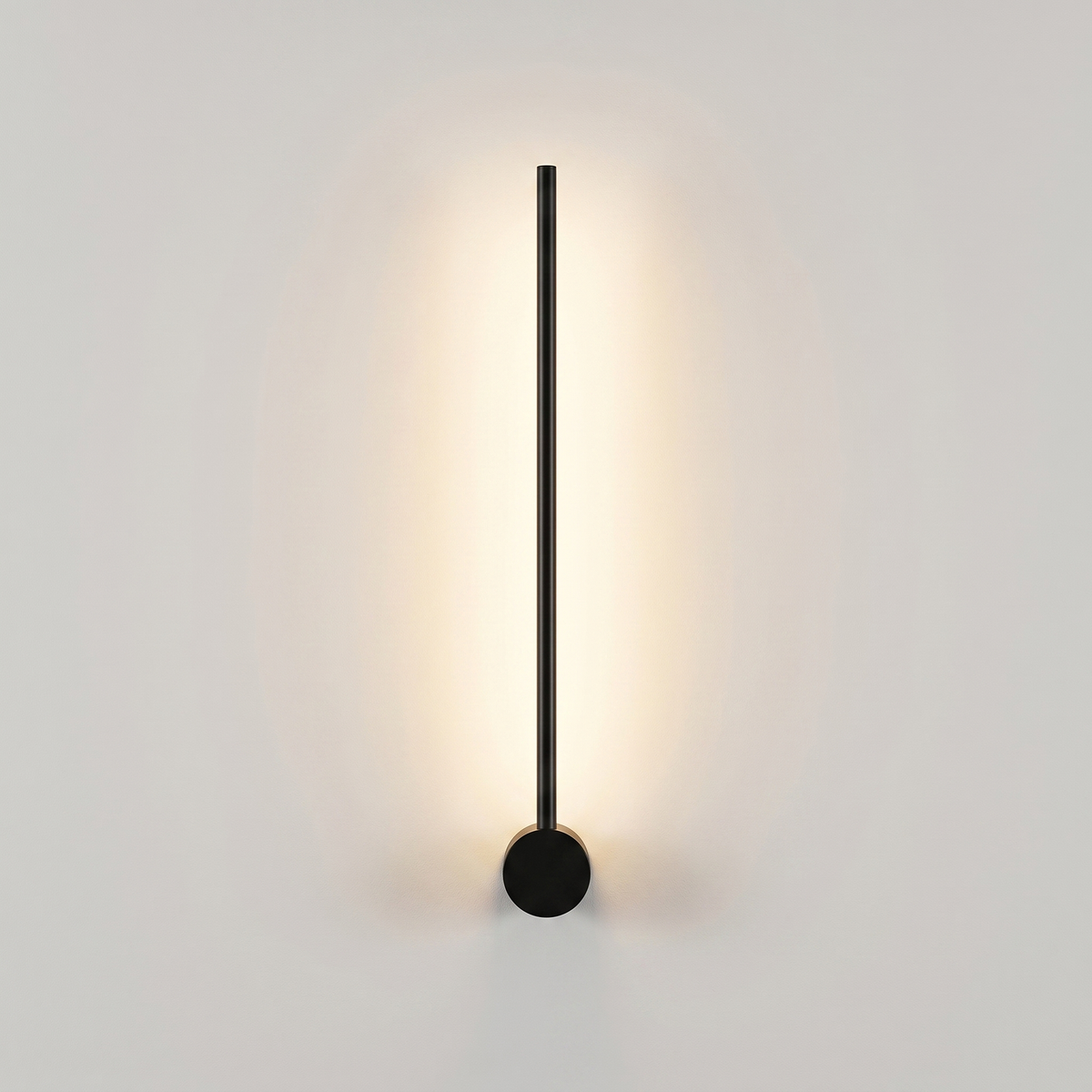 Aplică de perete LED liniară — neagră, design vertical elegant