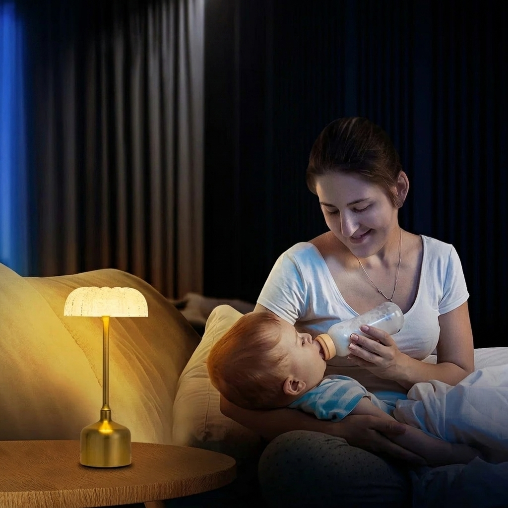 Table Lamp Rechargeable Dimmable Acrylic Floral Design | Euroselle