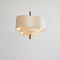 Lampada a sospensione in tessuto color crema in stile francese