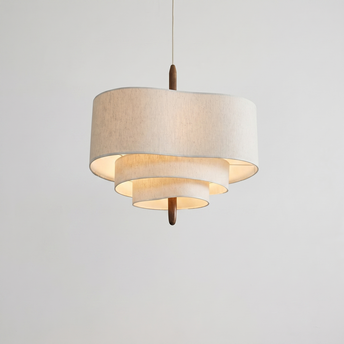 Lampada a sospensione in tessuto color crema in stile francese