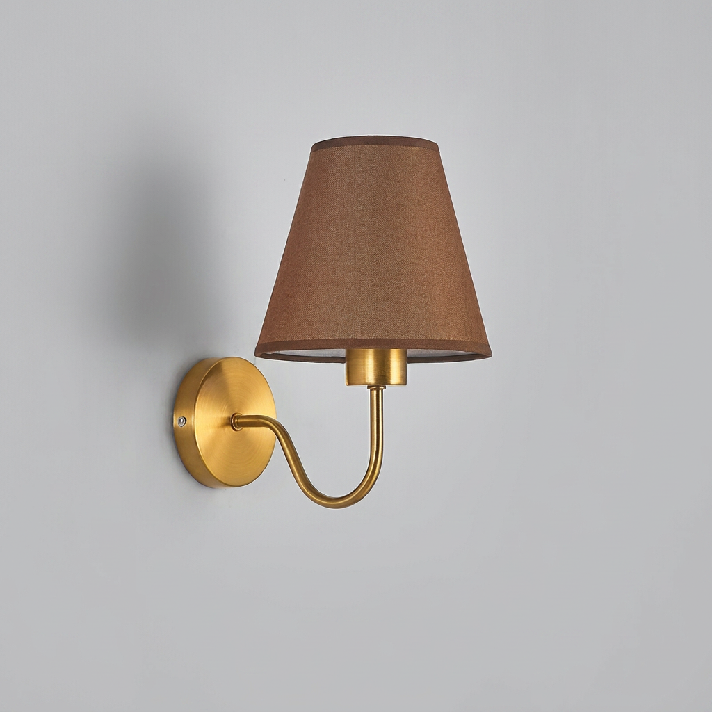 Stoff-Wandlampe Eisenrahmen E27 Festverkabelte Innenwandbeleuchtung | Euroselle