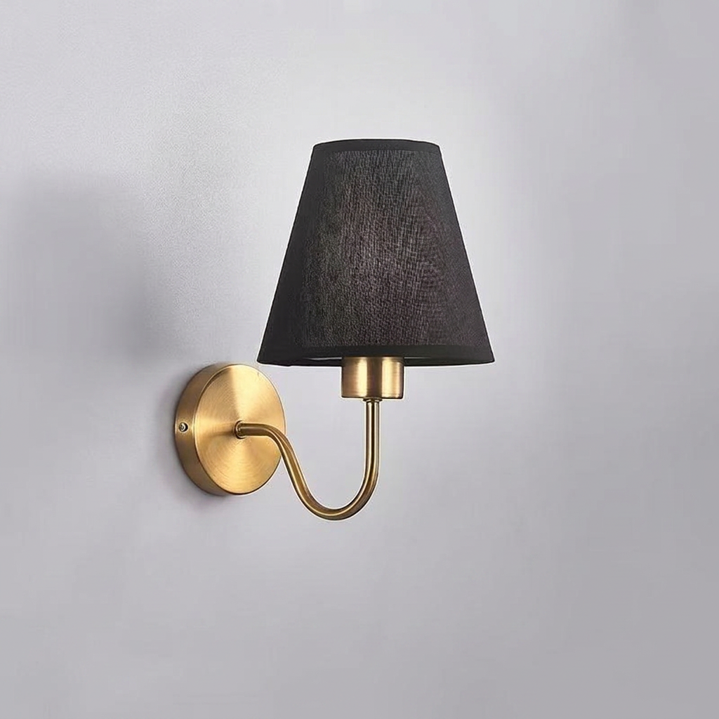 Stoff-Wandlampe Eisenrahmen E27 Festverkabelte Innenwandbeleuchtung | Euroselle