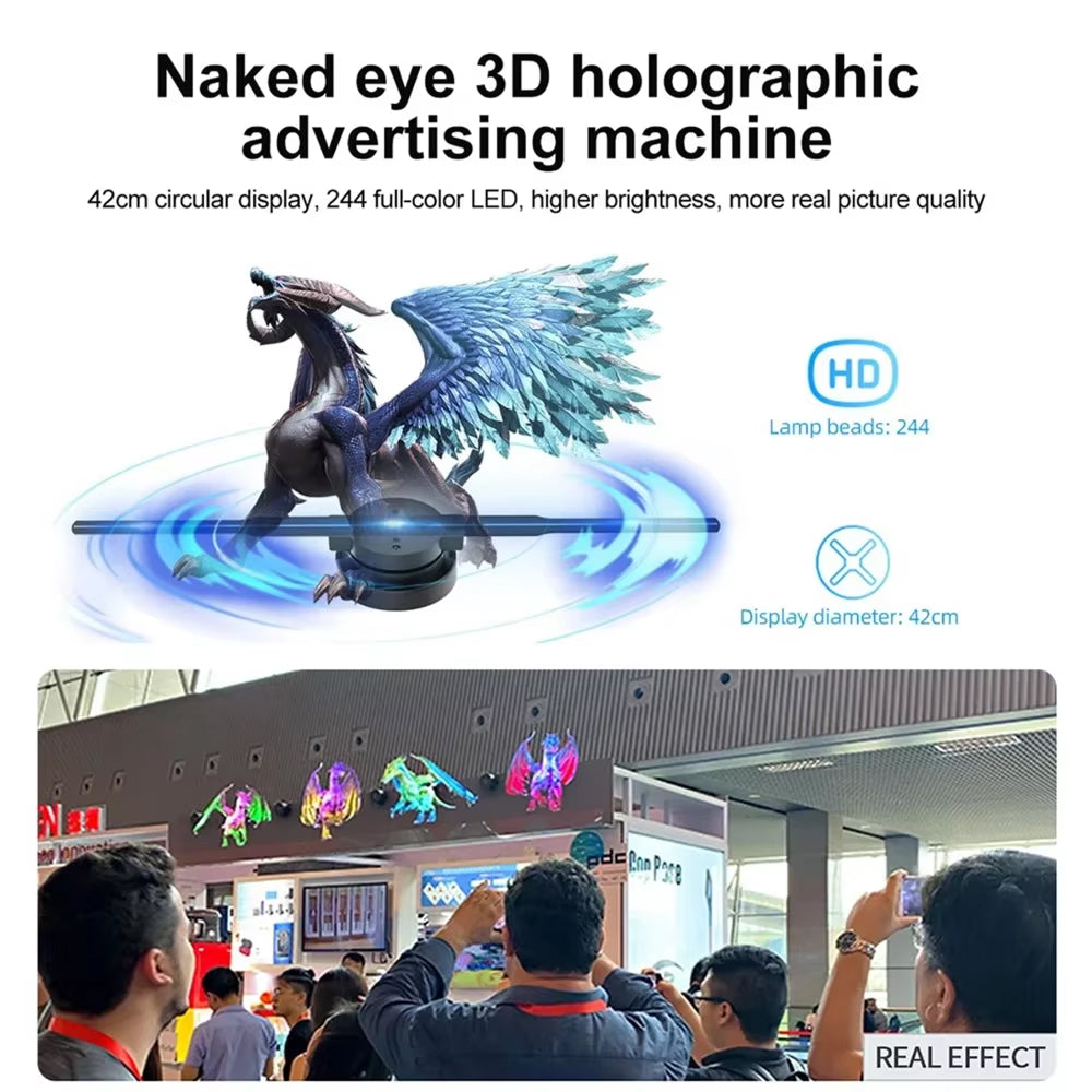 3D-hologramfläktprojektor — appstyrd svävande LED-skärm