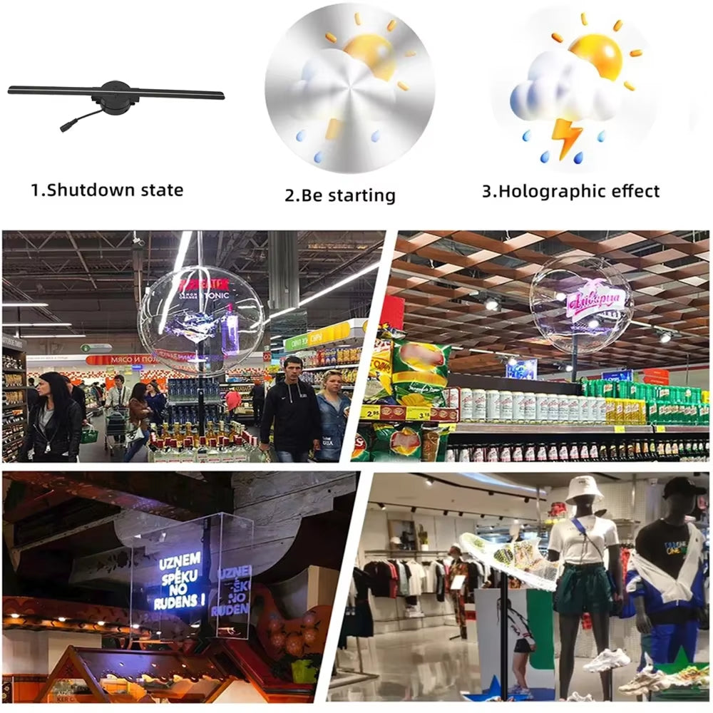3D-hologramfläktprojektor — appstyrd svävande LED-skärm