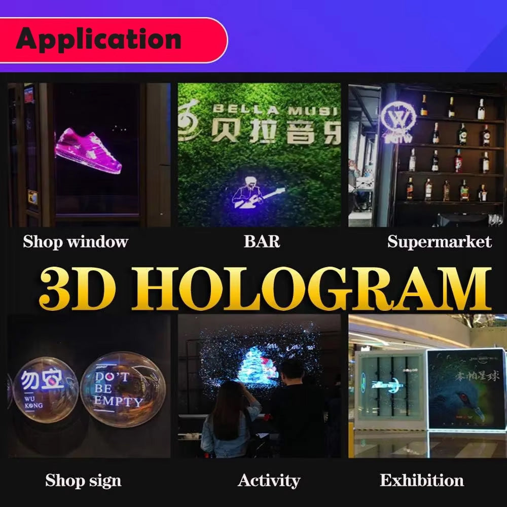 3D-hologramfläktprojektor — appstyrd svävande LED-skärm