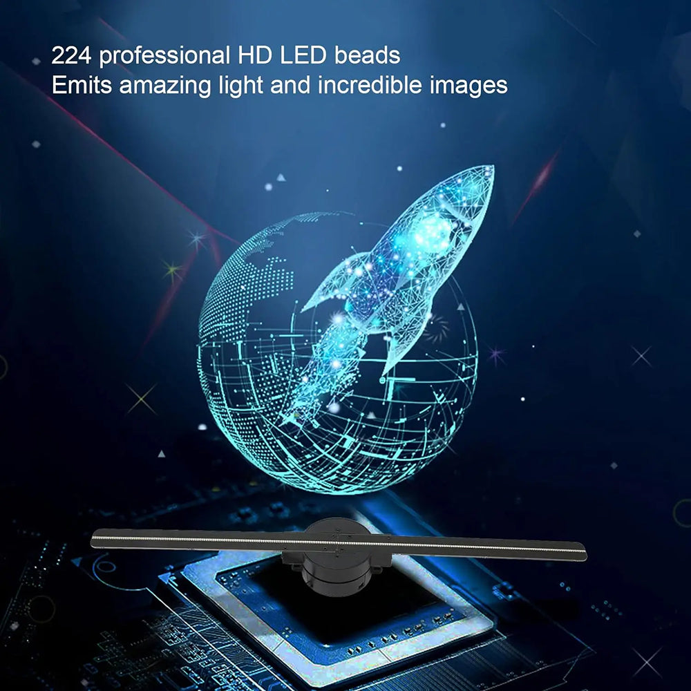 3D-hologramfläktprojektor — appstyrd svävande LED-skärm