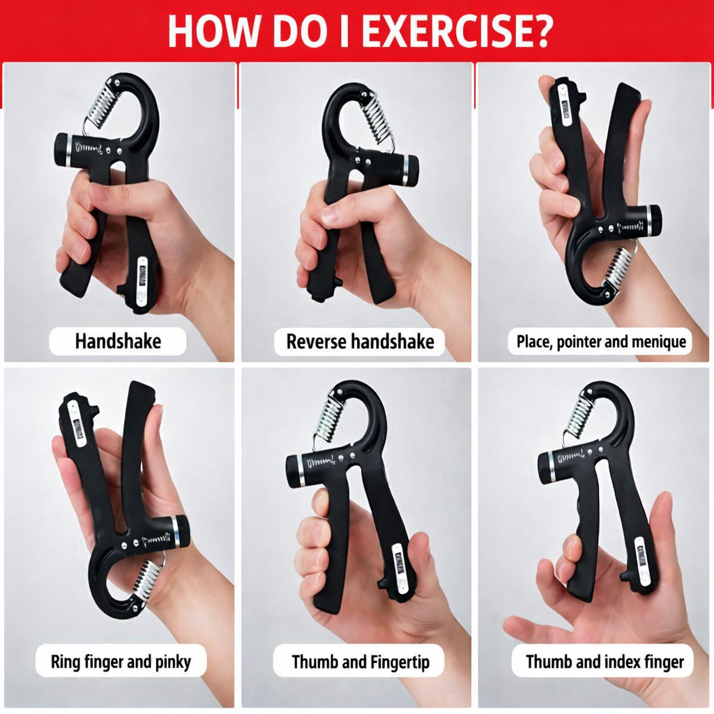 Verstellbares Handkrafttrainer-Set für Griff- und Fingertraining - Euroselle