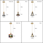 Stained Glass Pendant LED Light in Vintage Style - Bulb Included