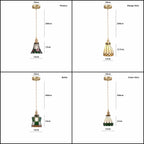 Stained Glass Pendant LED Light in Vintage Style - Bulb Included