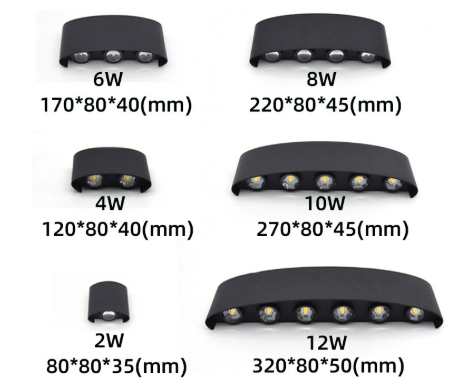 Aplique de pared LED para exteriores AstraGlow — Impermeable, diseño de aluminio de bajo consumo