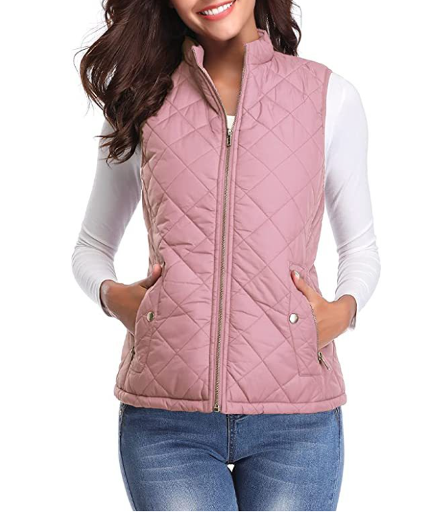 Women's Lightweight Quilted Zip-Front Vest — Slim Layering Piece