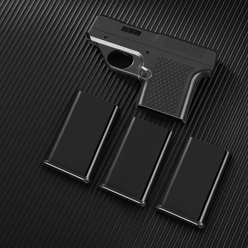 Stormsikker butangaslighter formet som en pistol — genopfyldelig, skjult rum