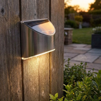Solar LED Outdoor Wall Lamp Stainless Steel IP65 Waterproof Garden Light | Euroselle