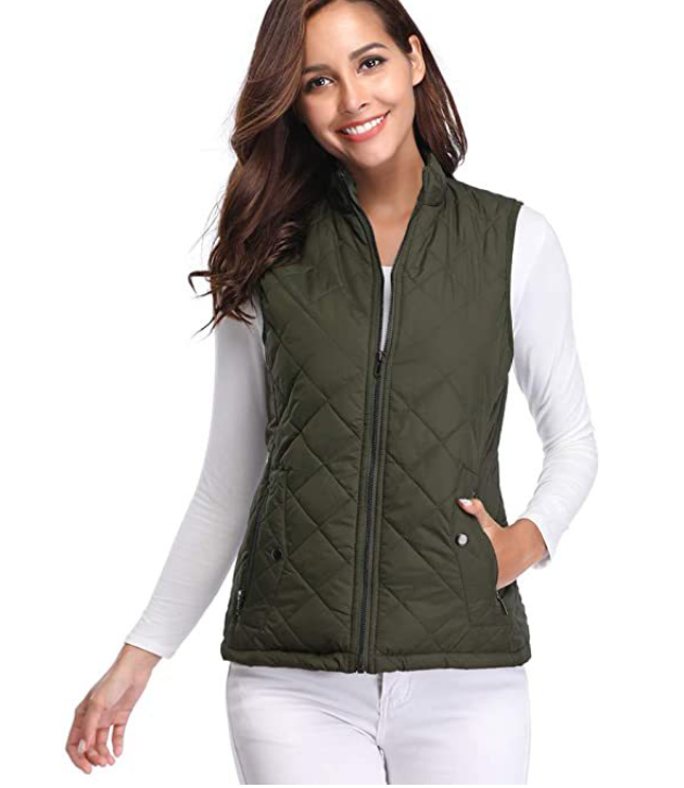 Women's Lightweight Quilted Zip-Front Vest — Slim Layering Piece