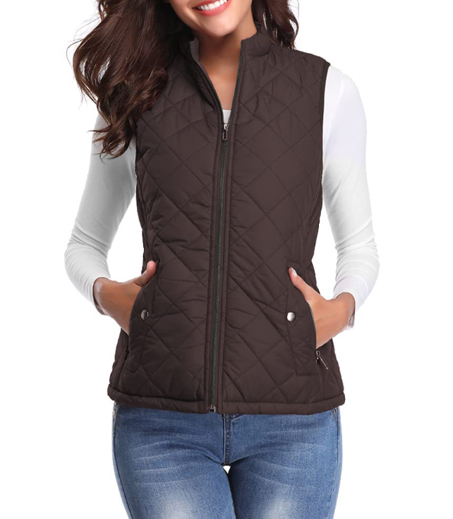 Women's Lightweight Quilted Zip-Front Vest — Slim Layering Piece