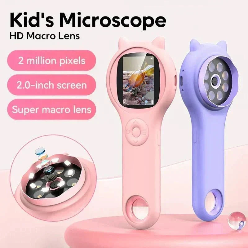 Microscópio infantil KidoScope — Ampliação até 500x, captura integrada de fotografias e vídeos