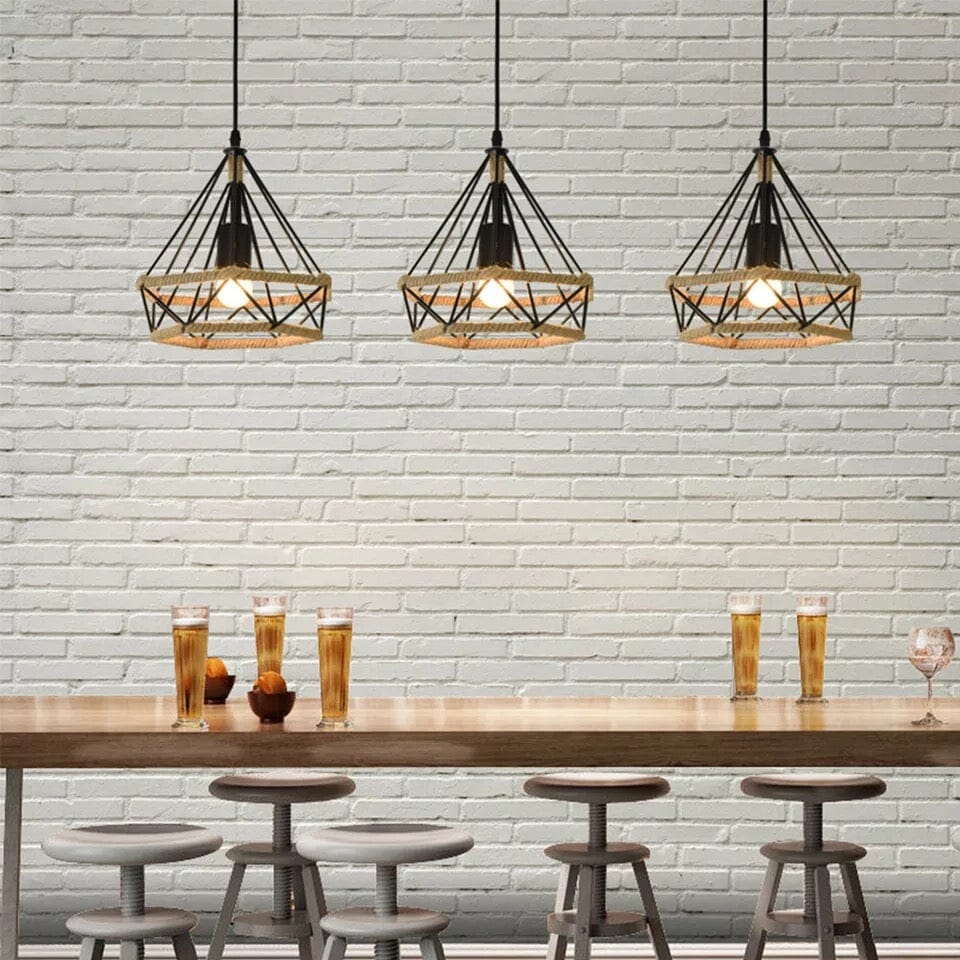 Rustikale Schnur-Lampe