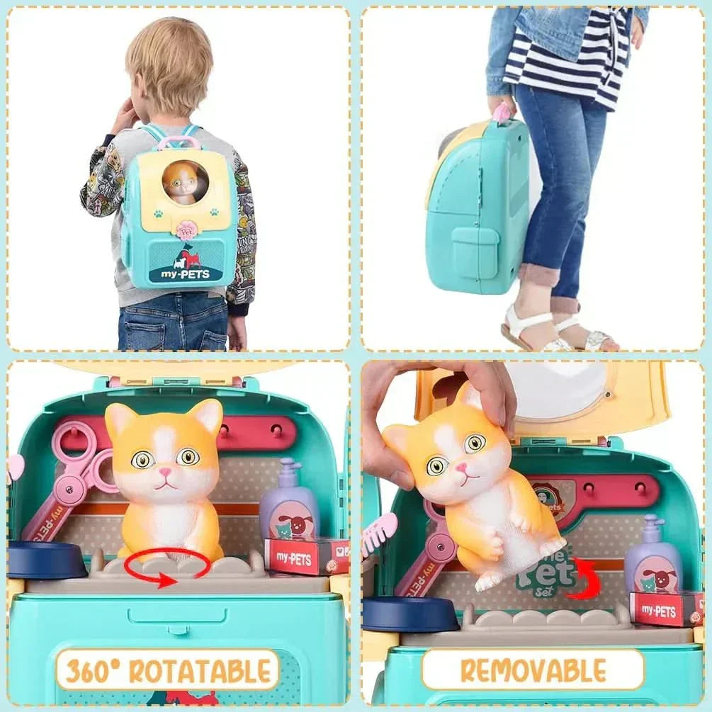 Conjunto portátil de brincadeira de veterinário PawFriend para crianças