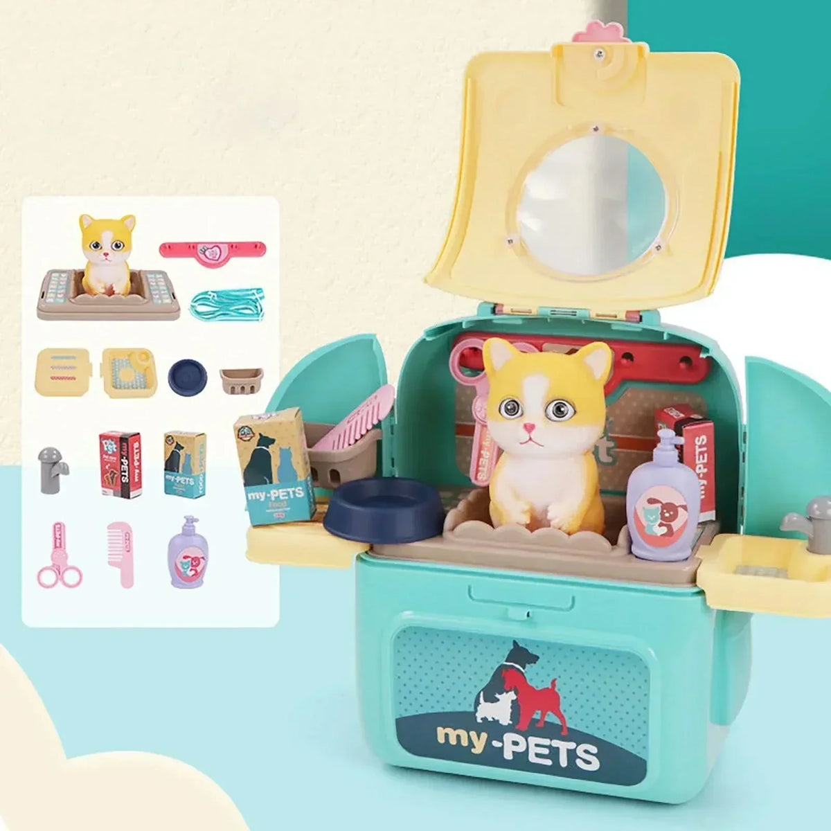 Conjunto portátil de brincadeira de veterinário PawFriend para crianças