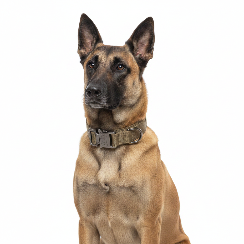 Coleira tática ajustável e almofadada para cães — Pega de nylon resistente
