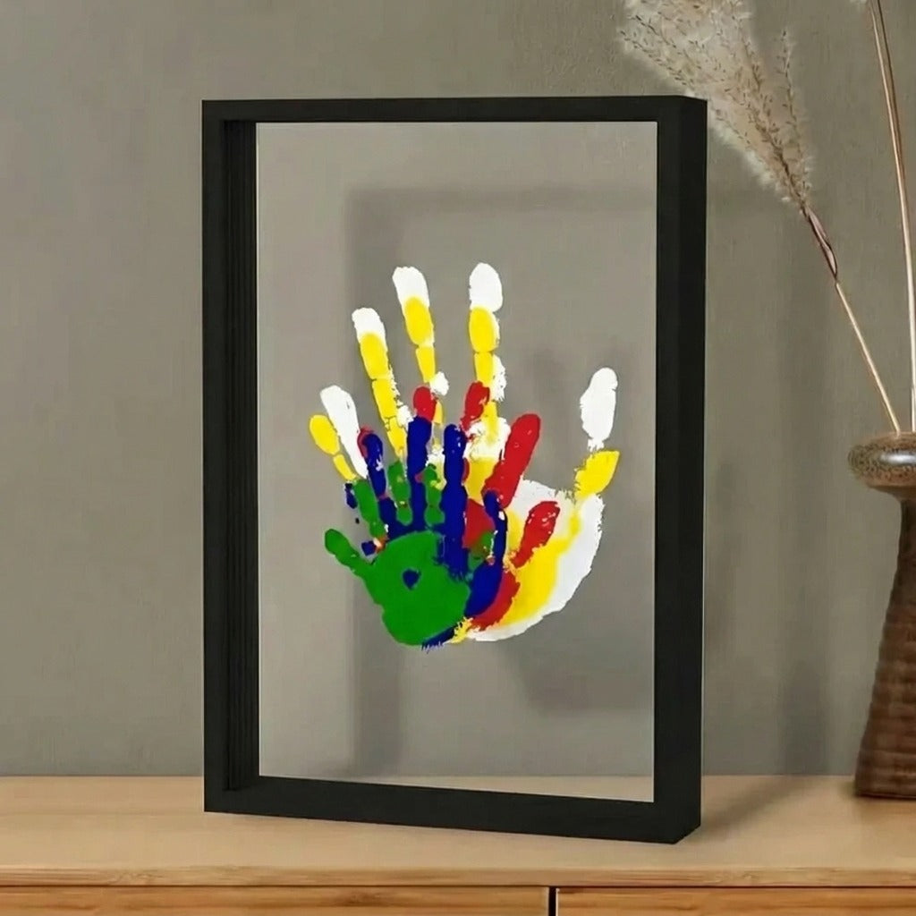 Sada na portrét rodinných otisků rukou s rámečkem — personalizované DIY umění na památku
