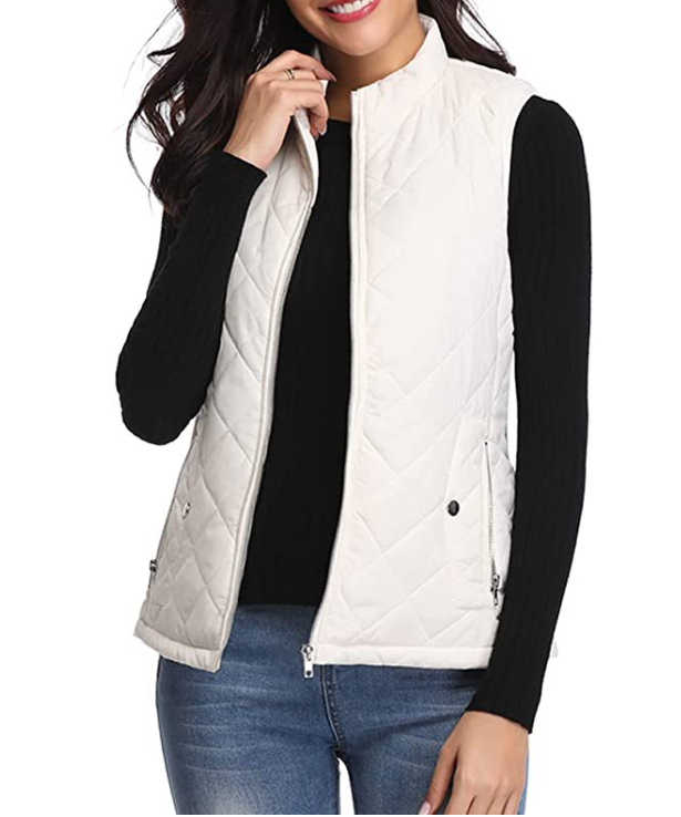 Women's Lightweight Quilted Zip-Front Vest — Slim Layering Piece