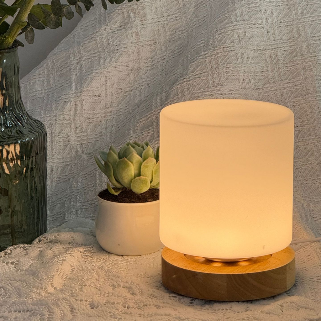 Mini Glass Table Lamp - 360° Illumination for Nightstands | Euroselle