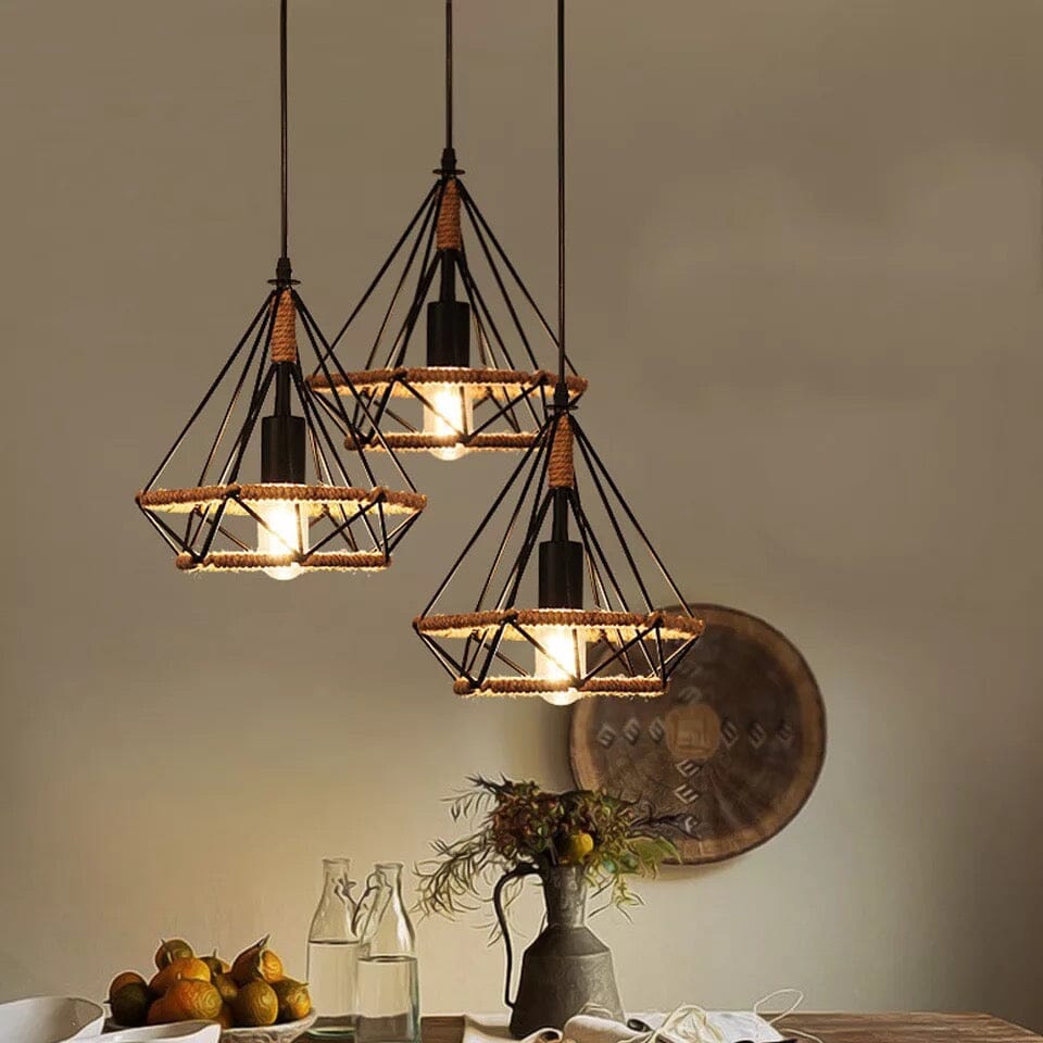 Rustikale Schnur-Lampe