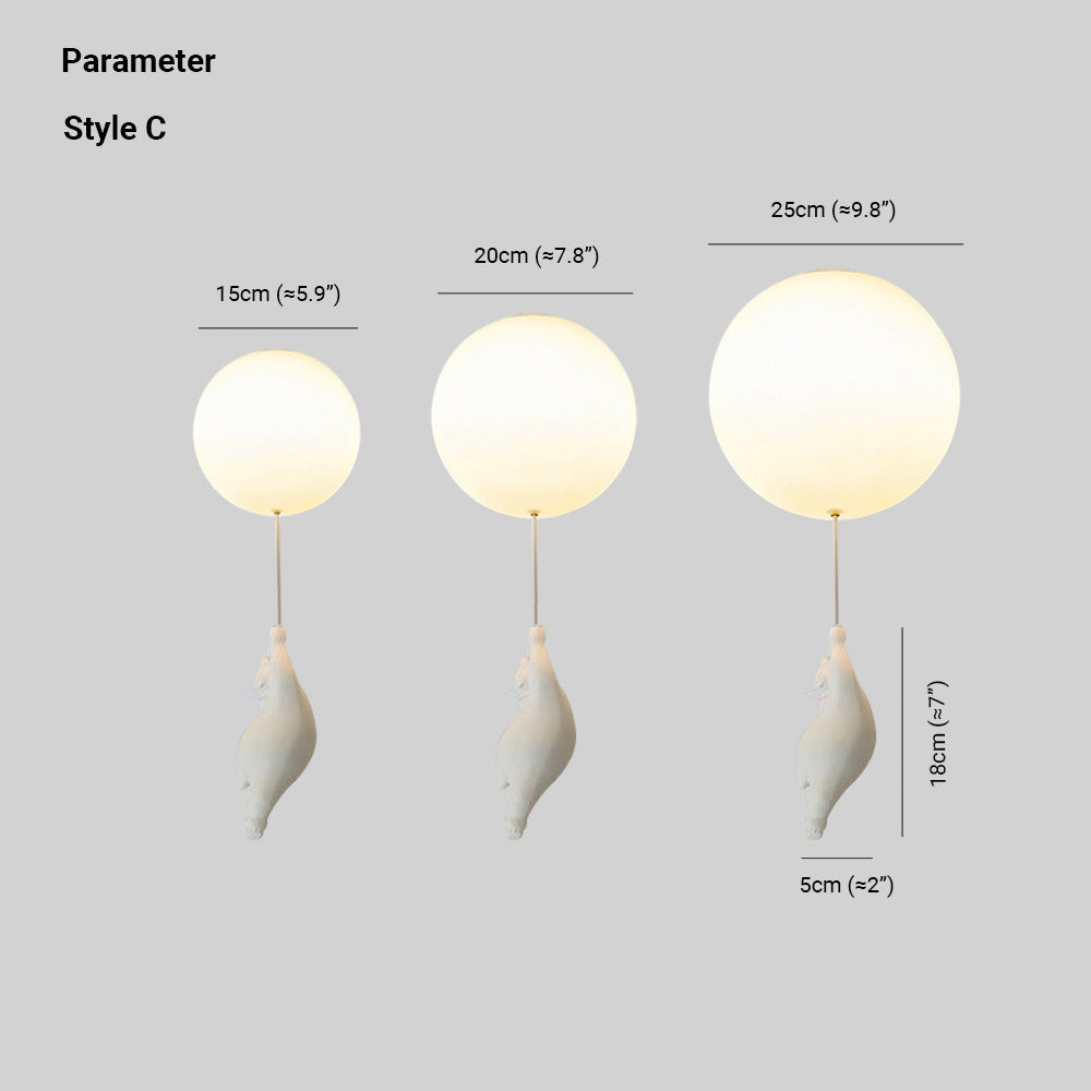 Lunora Bear and Balloon Ceiling Pendant Light for Kids