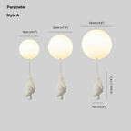Lunora Bear and Balloon Ceiling Pendant Light for Kids