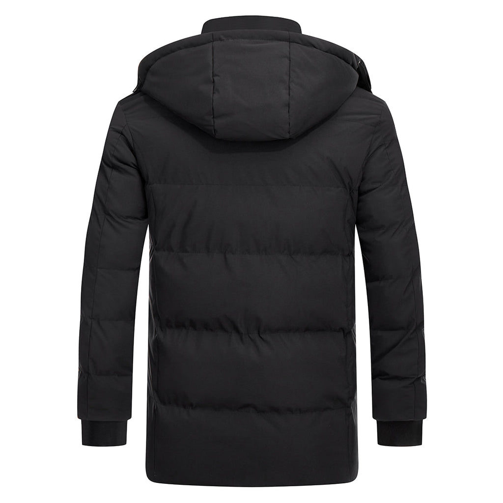 Parka impermeable acolchada para hombre - forro acolchado, capucha desmontable