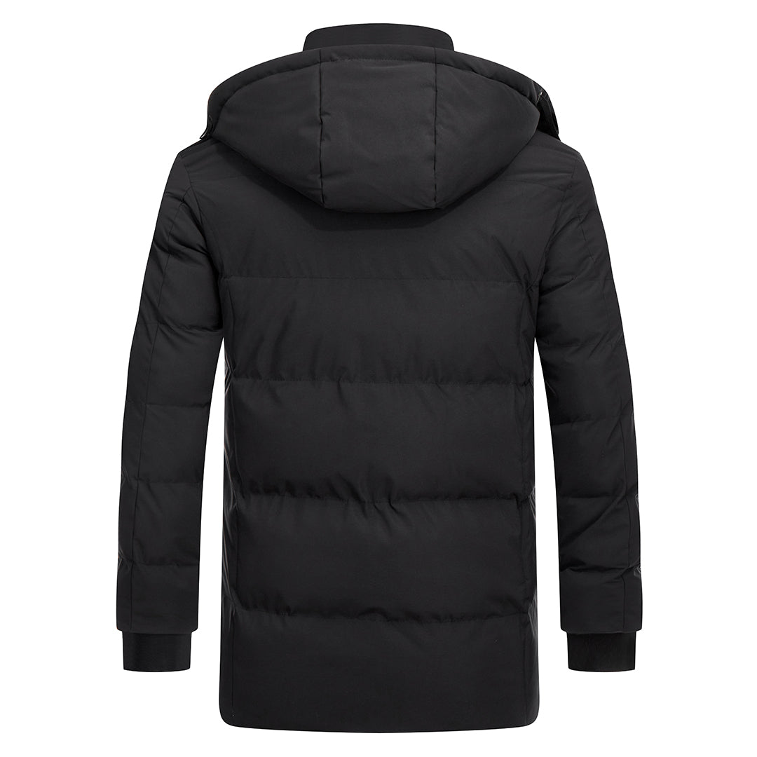 Parka impermeable acolchada para hombre - forro acolchado, capucha desmontable
