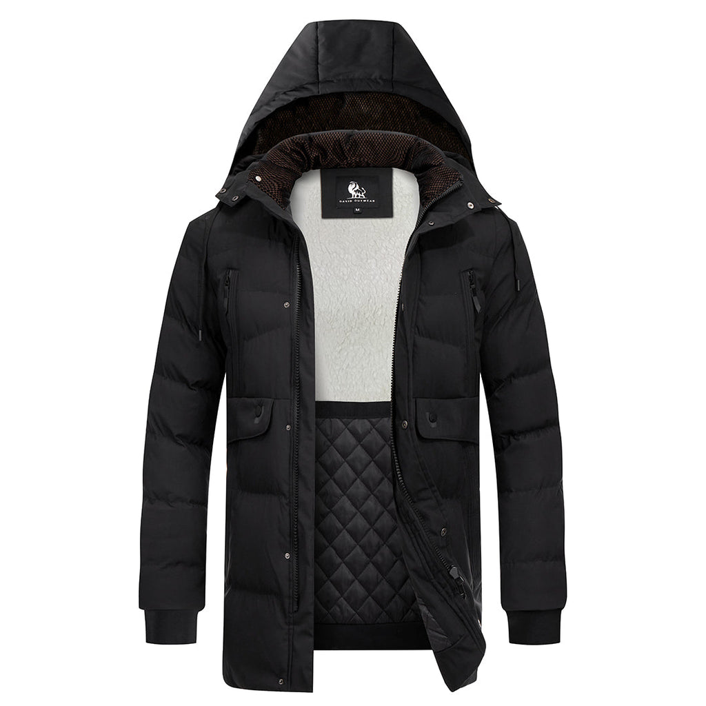 Parka impermeable acolchada para hombre - forro acolchado, capucha desmontable