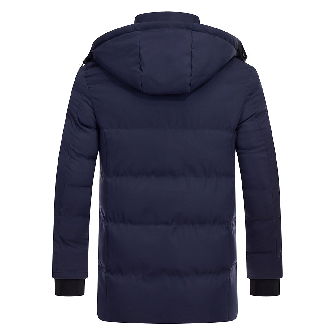 Parka impermeable acolchada para hombre - forro acolchado, capucha desmontable