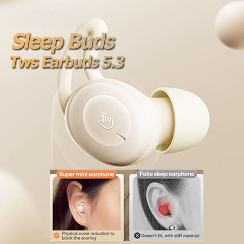 Auricolari per dormire su un fianco — Bluetooth 5.3, batteria da 5 ore