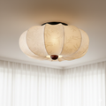 Japandi-loftslampe — silkestof, trædetalje