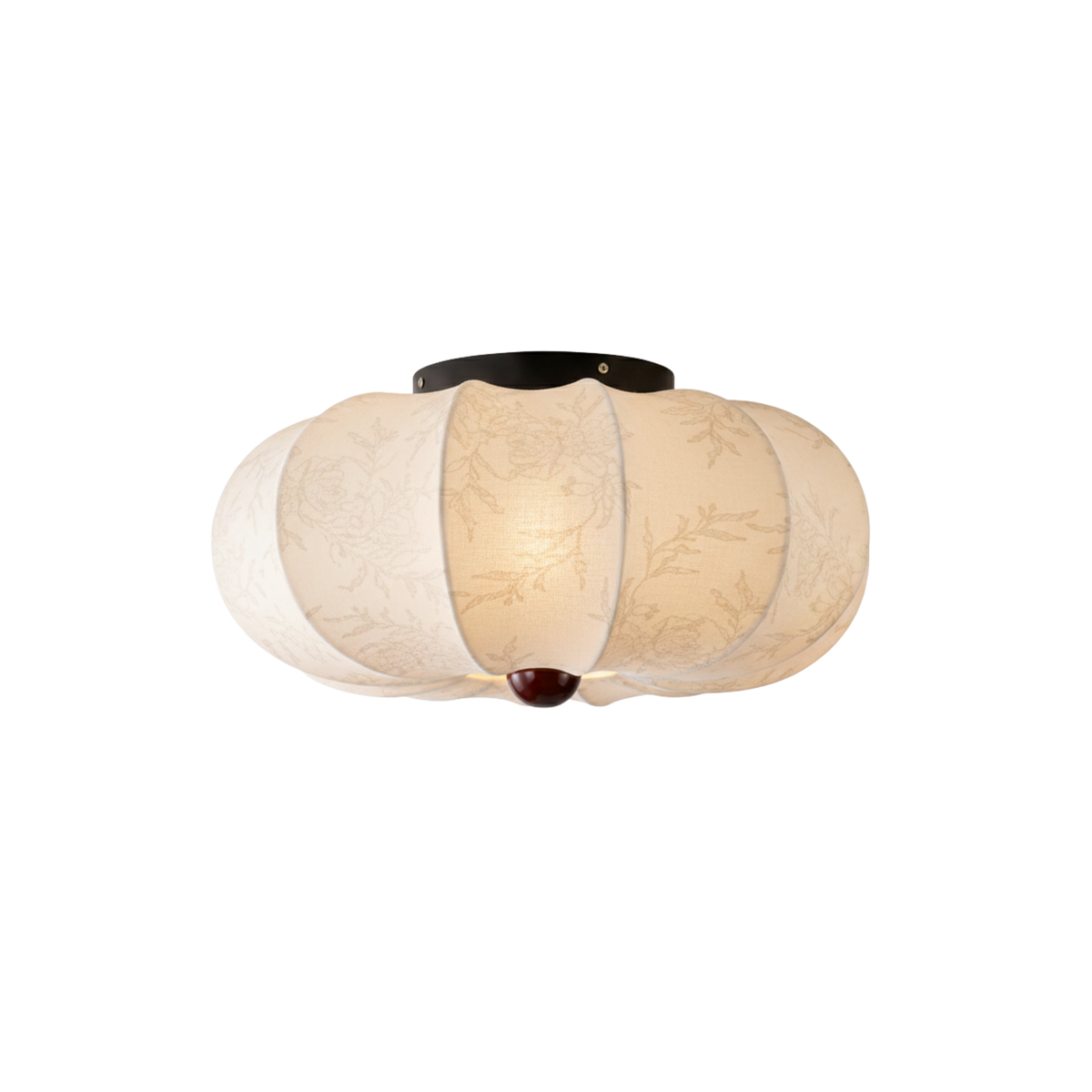 Japandi-loftslampe — silkestof, trædetalje