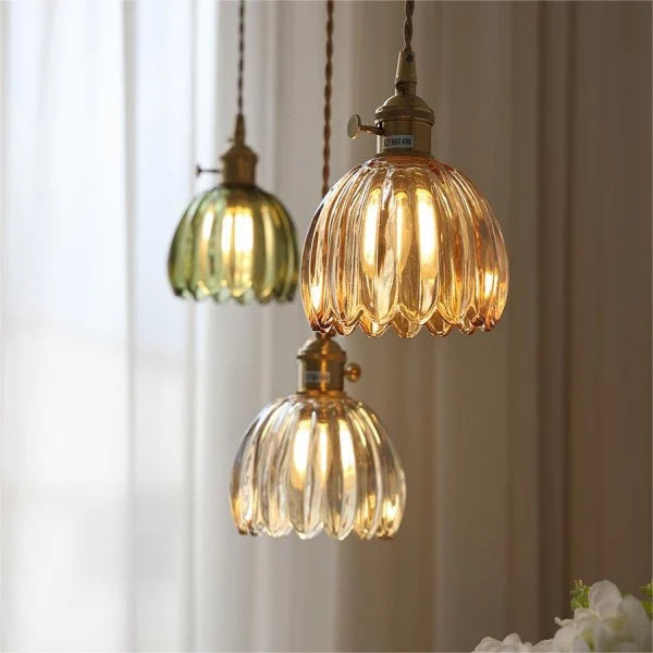 Sakura Retro Glass Flower Pendant Light