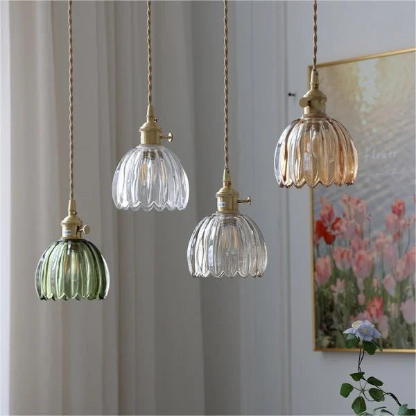 Sakura Retro Glass Flower Pendant Light
