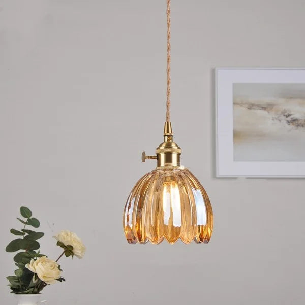 Sakura Retro Glass Flower Pendant Light